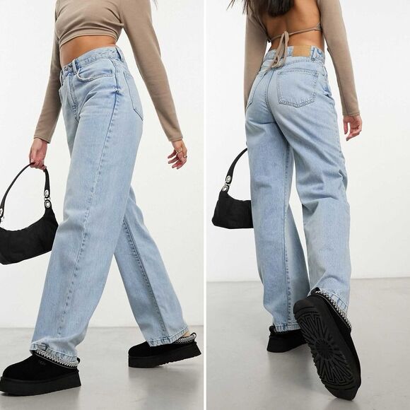 Cotton On Denim - COTTON ON Stretch Straight Jeans Size 4 Vintage Wash Boyfriend Hi Rise Denim‎